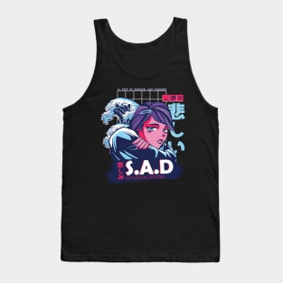 sad anime vaporwave girl Tank Top